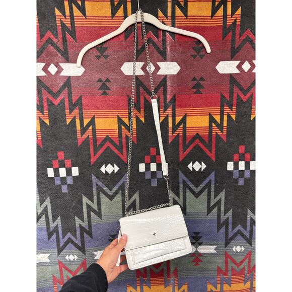 Peta + Jain White Leather Chain Minimalist Clean Girl - Picture 2 of 10